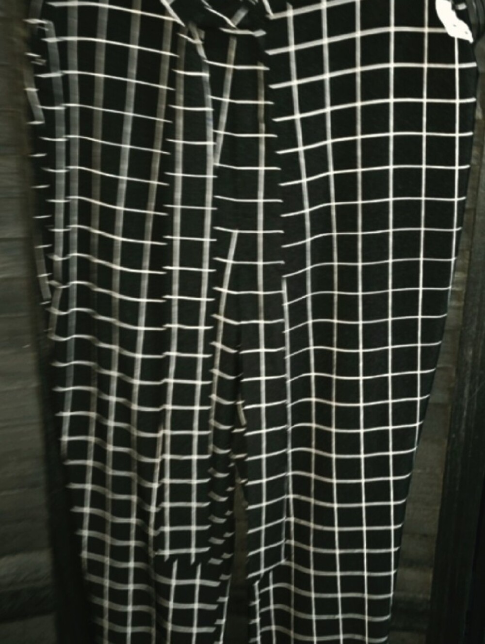 HAVE Black and White Windowpane Drawstring Pants